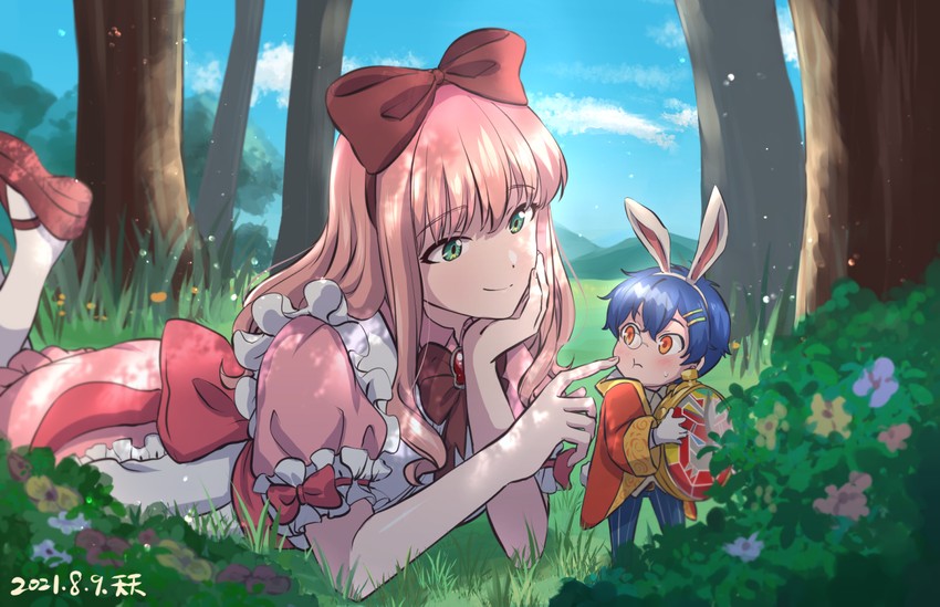 alice, white rabbit, minami yume, and asanaka yomogi (gridman universe and 1 more) drawn by tenten_(kitty)