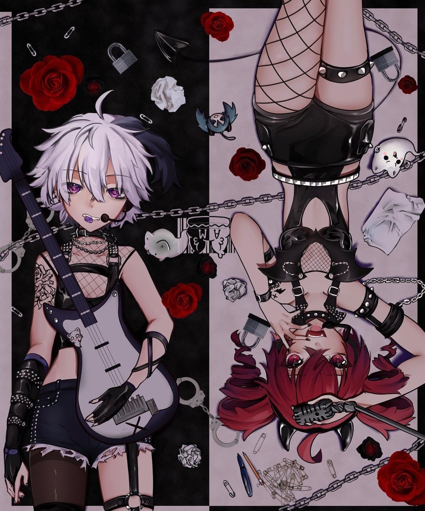kasane teto and flower (vocaloid and 1 more) drawn by ianxy2