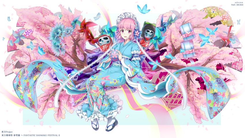 saigyouji yuyuko (touhou and 1 more) drawn by yuriniel