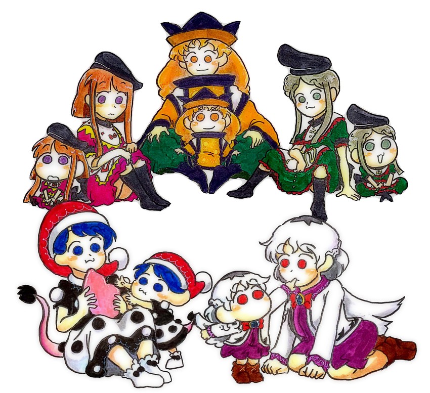 kishin sagume, doremy sweet, matara okina, nishida satono, and teireida mai (touhou) drawn by taeshiru