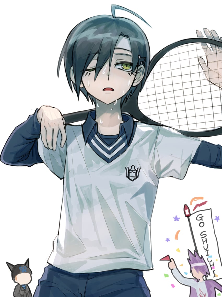 saihara shuichi, momota kaito, and hoshi ryoma (danganronpa and 1 more) drawn by haji_(hajimaji)
