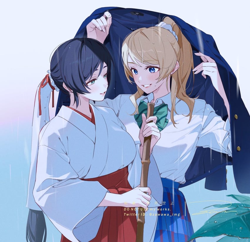 tojo nozomi and ayase eli (love live! and 1 more) drawn by zawawa_(satoukibi1108)