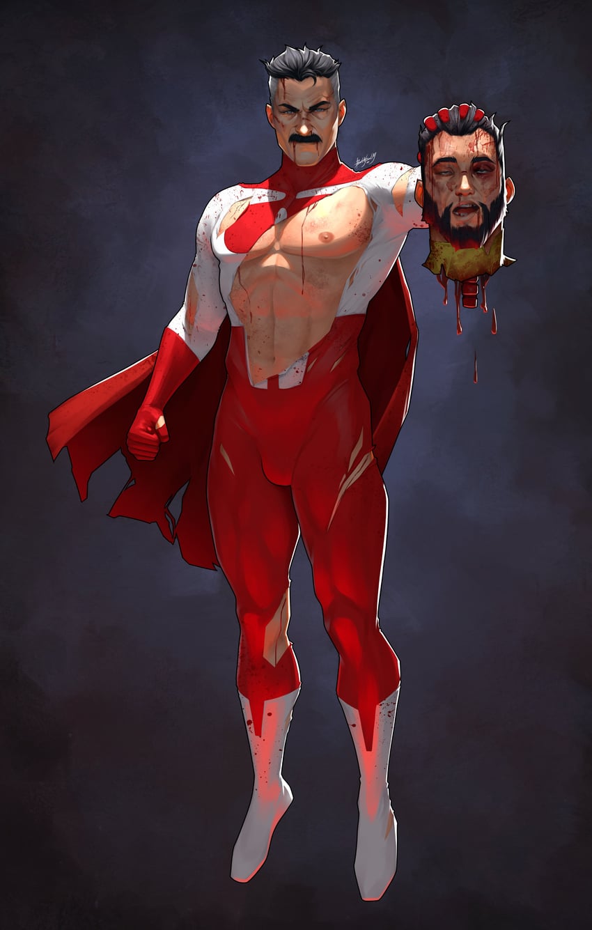 nolan grayson, omni-man, and the immortal (invincible) drawn by dalejomej