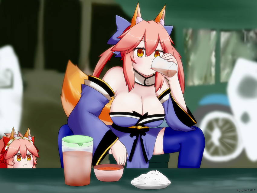 tamamo, tamamo no mae, and tamamo cat (fate and 2 more) drawn by keita_naruzawa