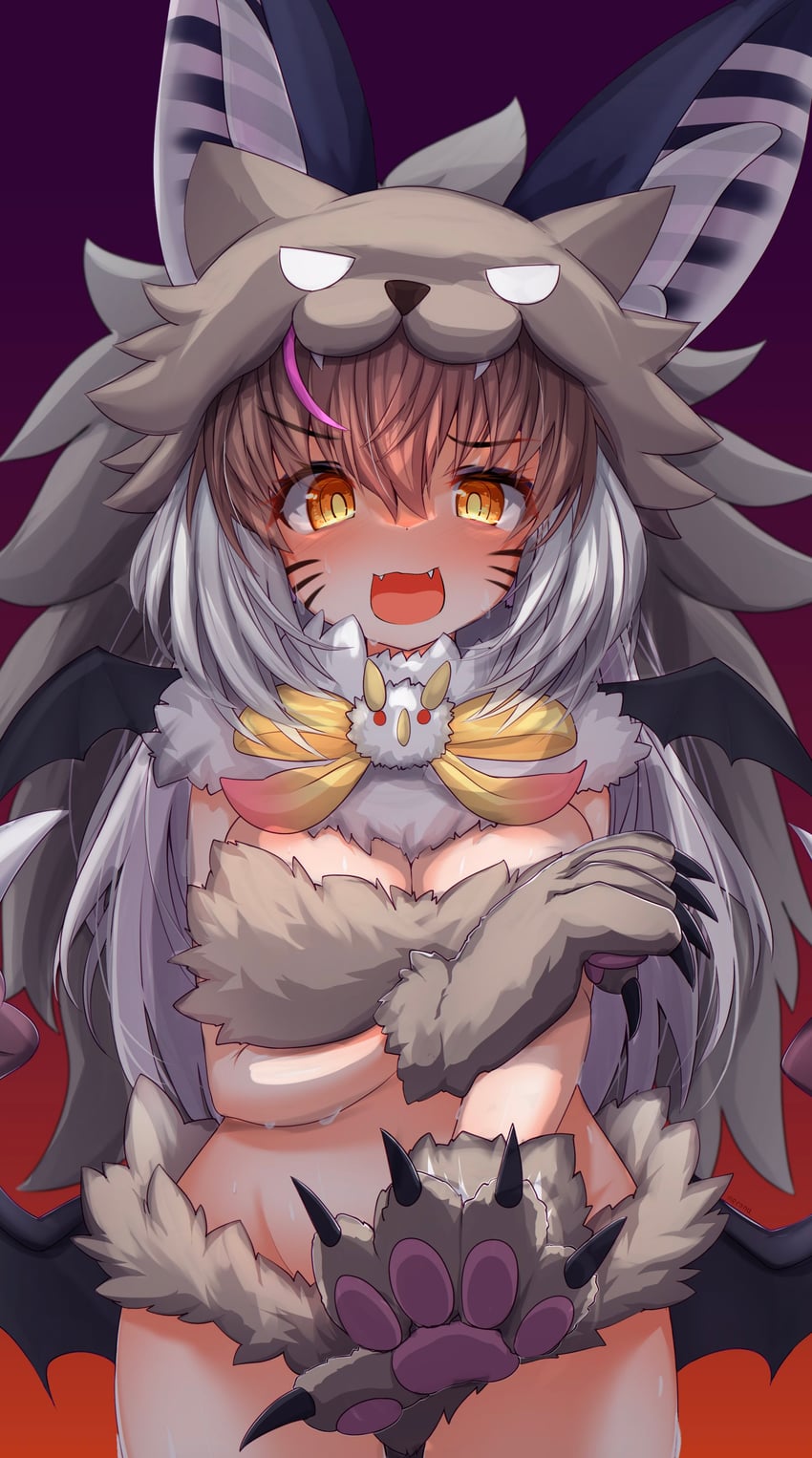 brown long-eared bat (kemono friends and 1 more) drawn by karekusa_meronu
