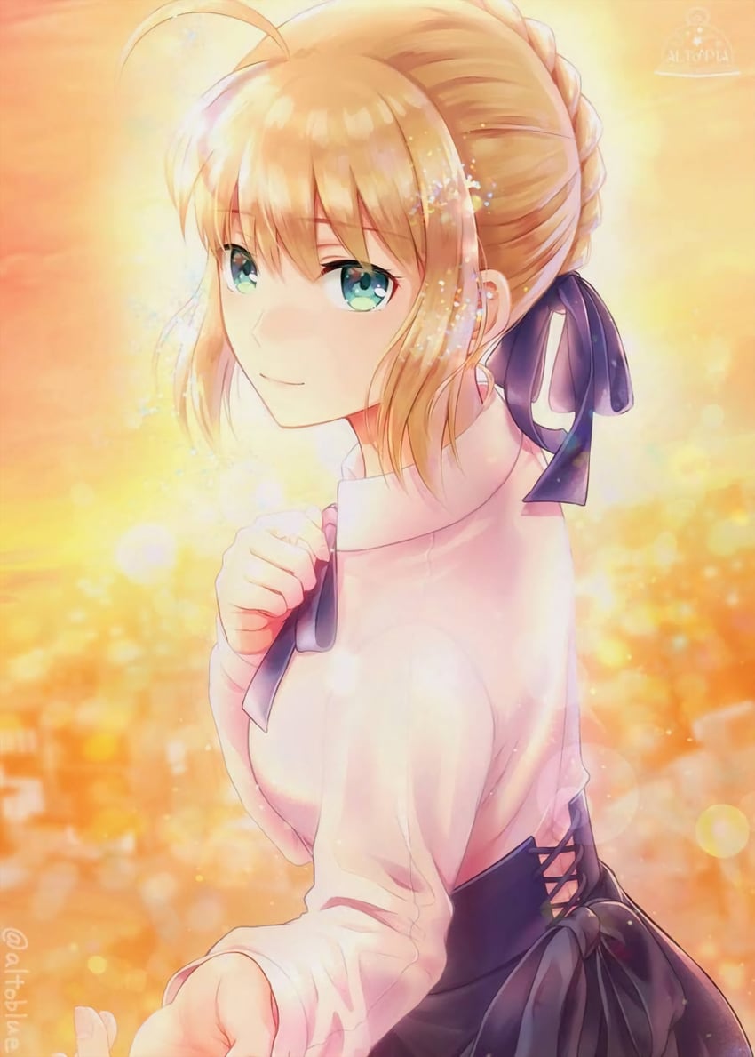 artoria pendragon and saber (fate and 1 more) drawn by hisohiso_(altoblue)