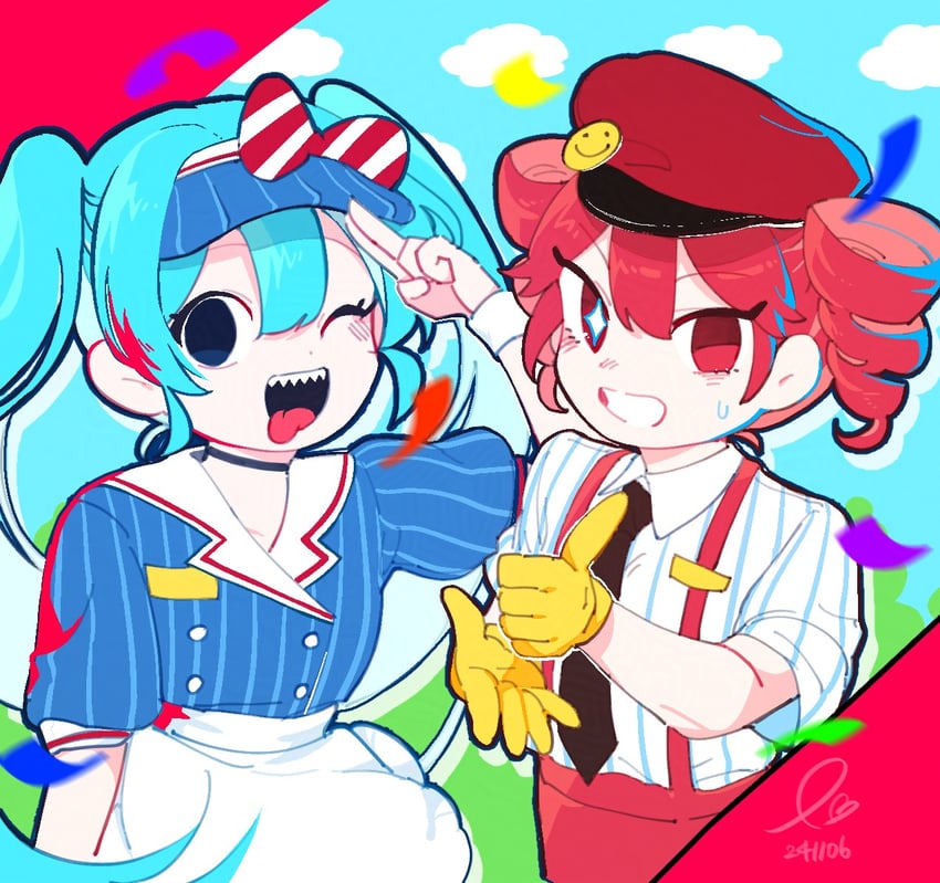 hatsune miku and kasane teto (vocaloid and 2 more) drawn by pb_epi_0