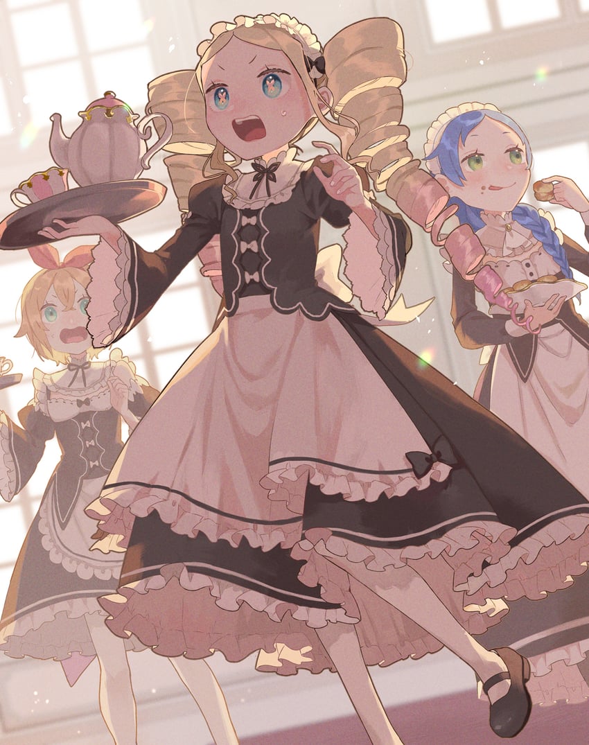 beatrice, petra leyte, and meili portroute (re:zero kara hajimeru isekai seikatsu) drawn by parupin