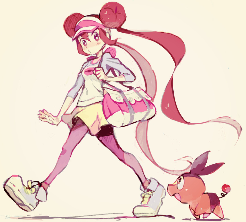 rosa and tepig (pokemon and 1 more) drawn by irima_(doron)