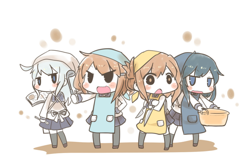 hibiki, inazuma, ikazuchi, and akatsuki (kantai collection) drawn by inishie