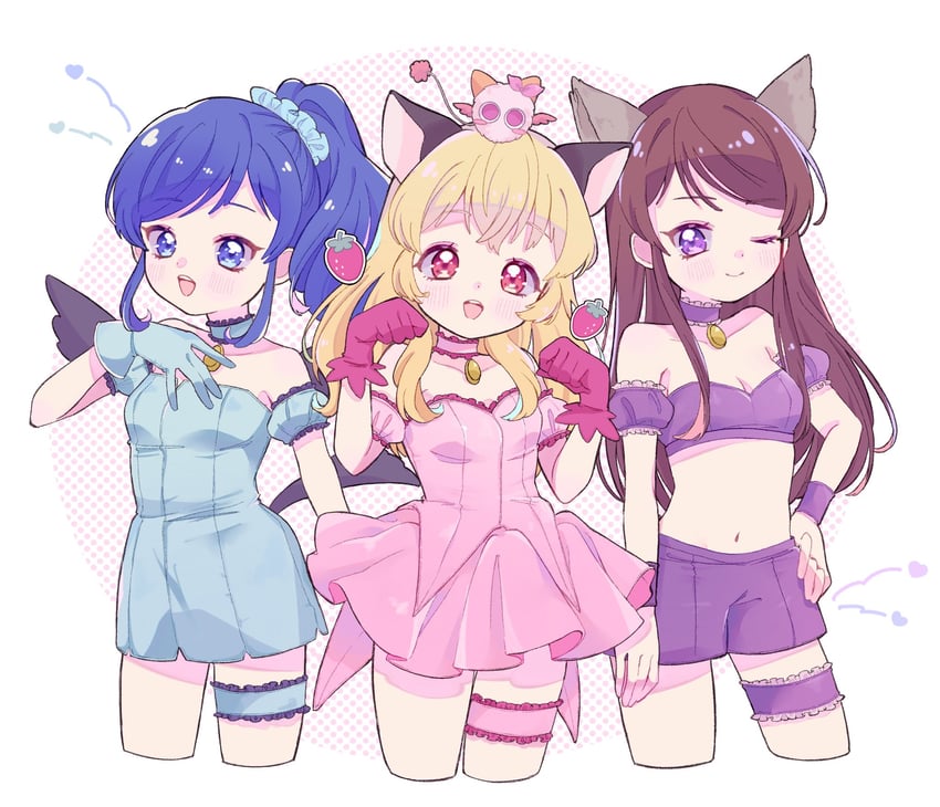 hoshimiya ichigo, kiriya aoi, shibuki ran, momomiya ichigo, mew ichigo, and 5 more (aikatsu! and 1 more) drawn by wata_meuko