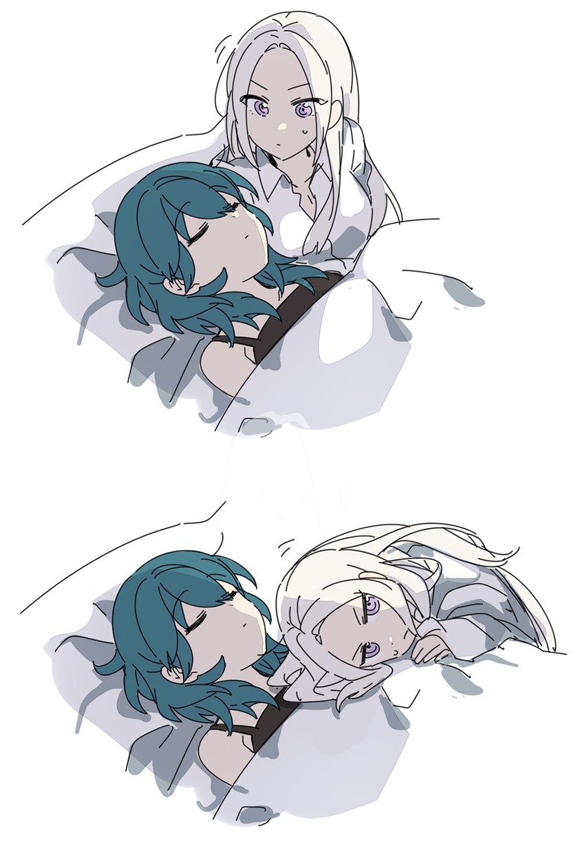 female byleth and edelgard von hresvelg (fire emblem and 1 more) drawn by ap_bar