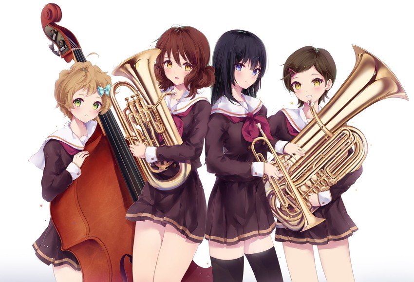 oumae kumiko, kousaka reina, kawashima sapphire, and katou hazuki (hibike! euphonium) drawn by tr_(hareru)