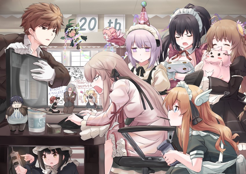 kanbe kotori, nakatsu shizuru, senri akane, tennouji kotarou, konohana lucia, and 9 more (rewrite) drawn by tagame_(tagamecat)