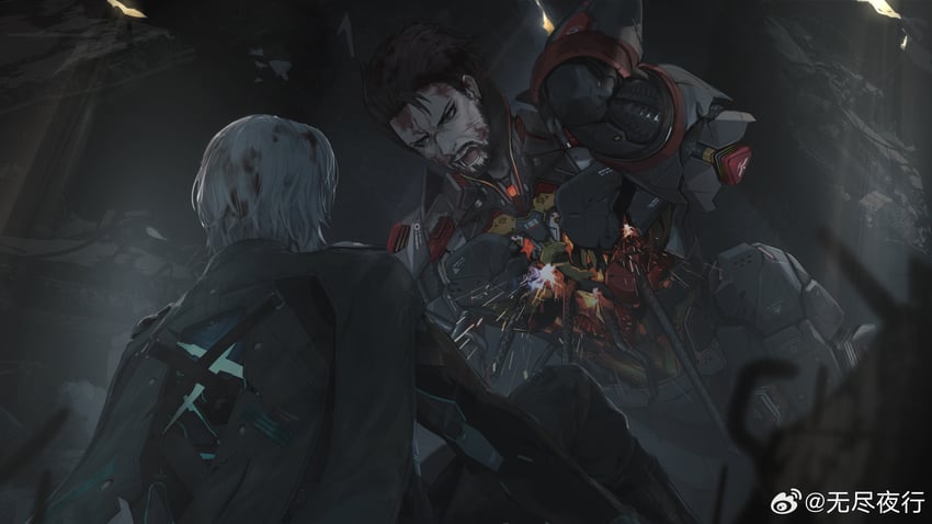 watanabe, watanabe: epitaph, and ballard (punishing: gray raven) drawn by wu_lun_wujin