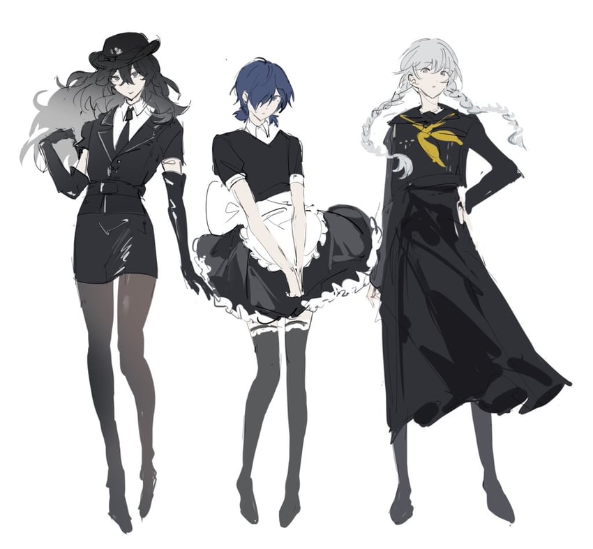 narukami yu, yuuki makoto, and amamiya ren (persona and 5 more) drawn by r5_(yexinr5)