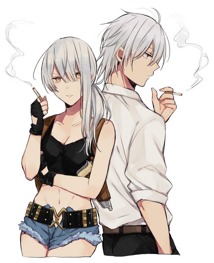 kaine, revy, nier, and okajima rokuro (black lagoon and 1 more) drawn by kurosawa_kazuto