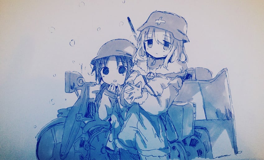 chito and yuuri (shoujo shuumatsu ryokou) drawn by nukunuku_nigirimeshi