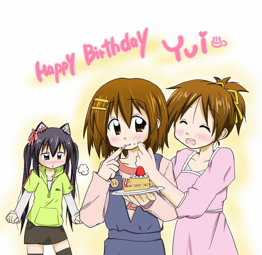 nakano azusa, hirasawa yui, and hirasawa ui (k-on!) drawn by daihii