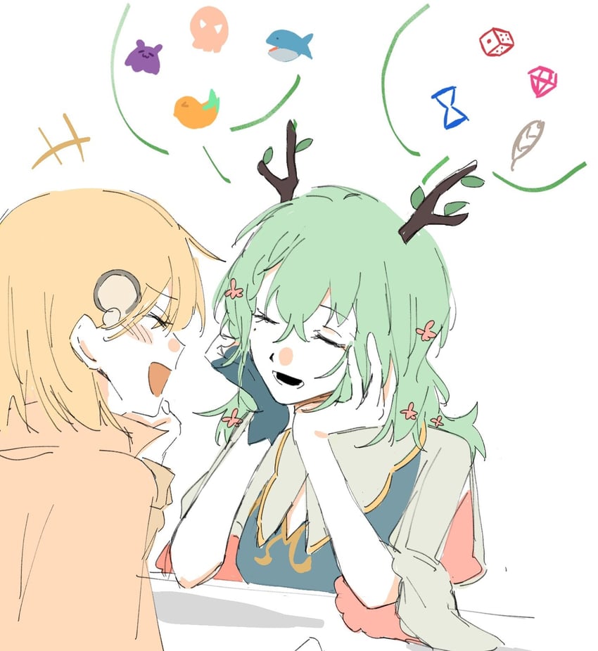 watson amelia and ceres fauna (hololive and 1 more) drawn by canvas0911