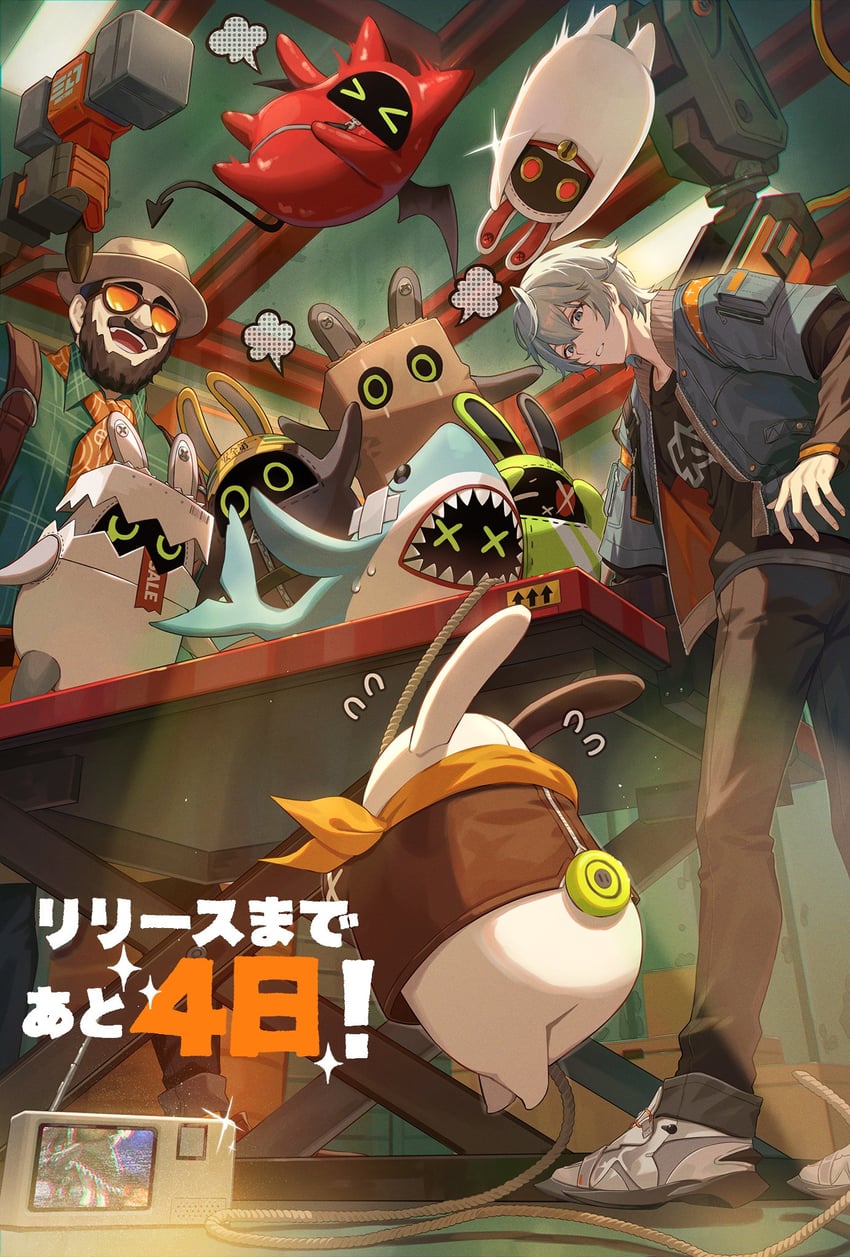 wise, eous, amillion, sharkboo, safety, and 5 more (zenless zone zero) drawn by hinatsu