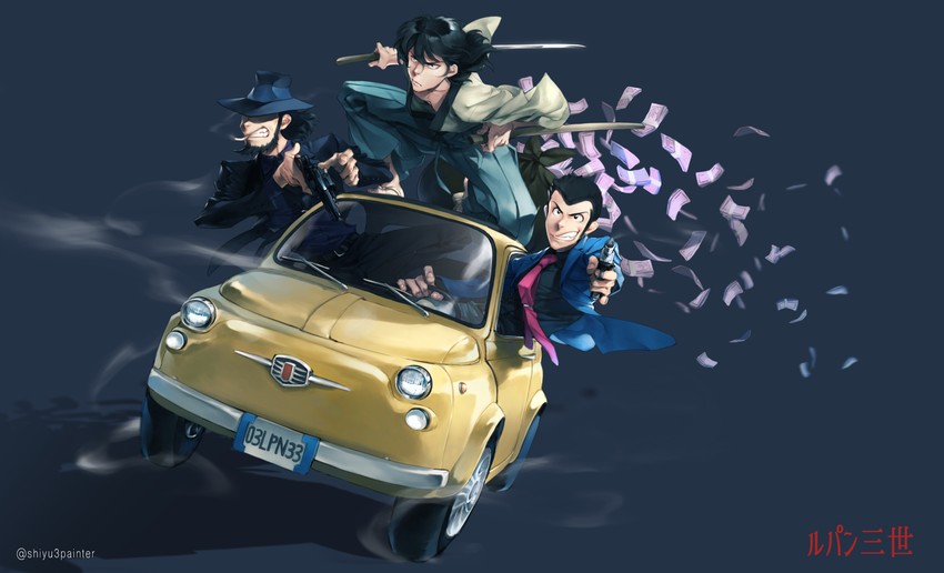 arsene lupin iii, jigen daisuke, and ishikawa goemon xiii (lupin iii and 1 more) drawn by shiyuu_(shiyu)