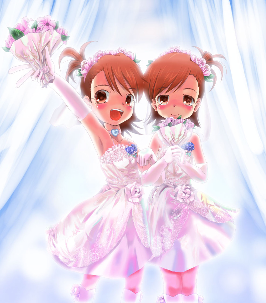 futami mami and futami ami (idolmaster and 1 more) drawn by yanagie