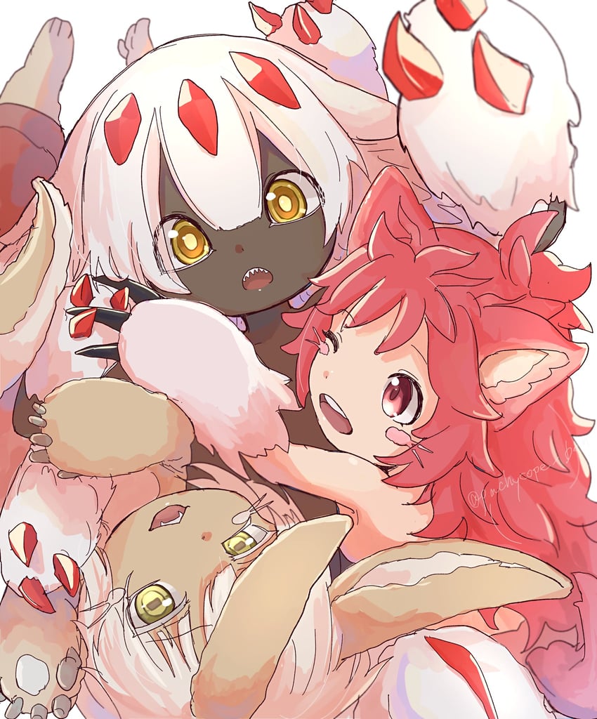 nanachi, faputa, and mitty (made in abyss) drawn by pachycope_bon