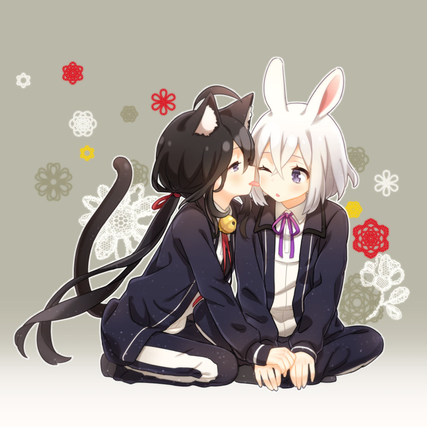 Anime cat boy and girl