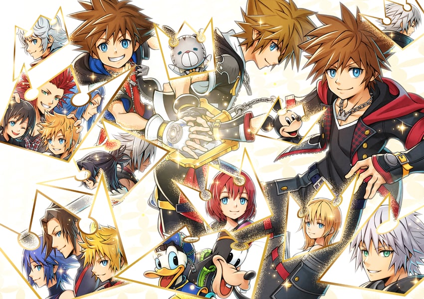 sora, roxas, kairi, riku, mickey mouse, and 13 more (kingdom hearts and 7 more) drawn by sho_(sumika)