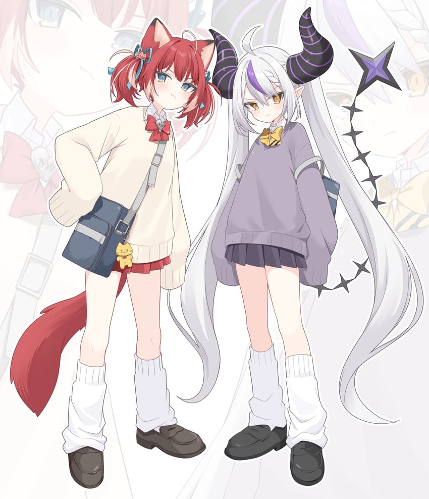 la+ darknesss and akami karubi (hololive and 1 more) drawn by sentouryoku_5
