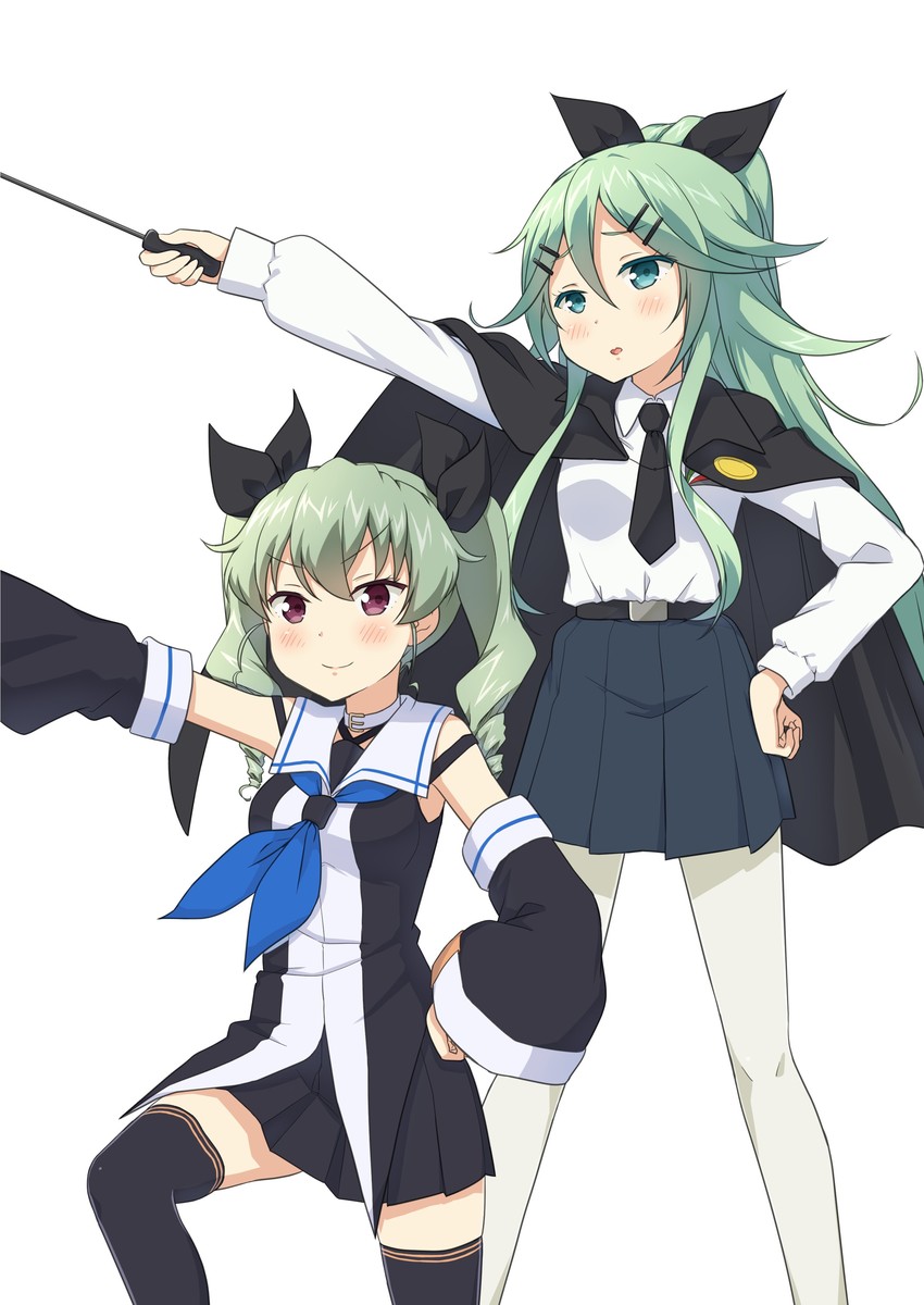 anchovy and yamakaze (kantai collection and 1 more) drawn by miyabi_(miyabeeya)