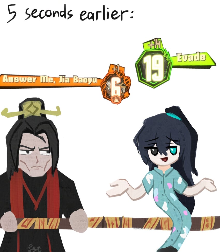 hong lu and jia qiu (project moon and 1 more) drawn by senlidoesstuff