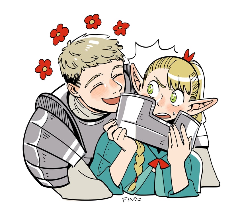 marcille donato and laios touden (dungeon meshi) drawn by findoworld