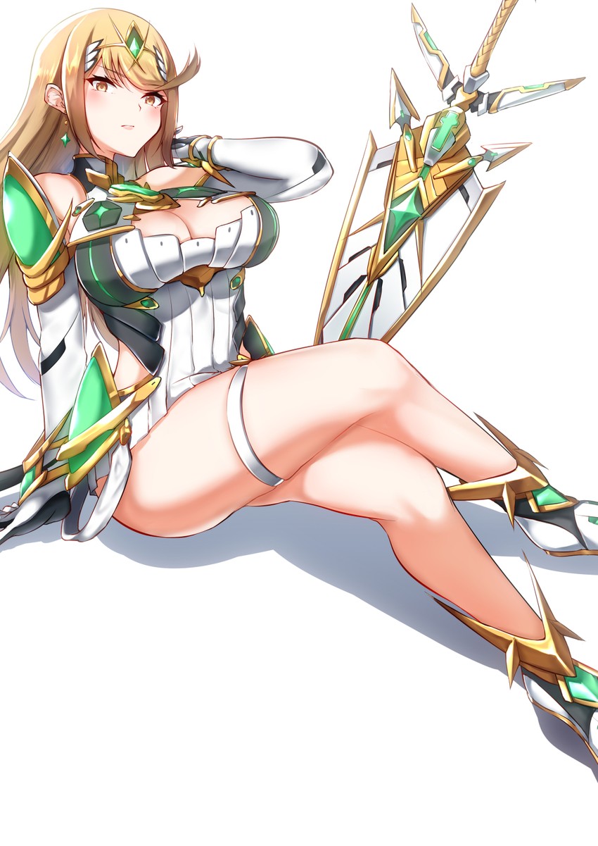 mythra (xenoblade chronicles and 1 more) drawn by siebolds_demon