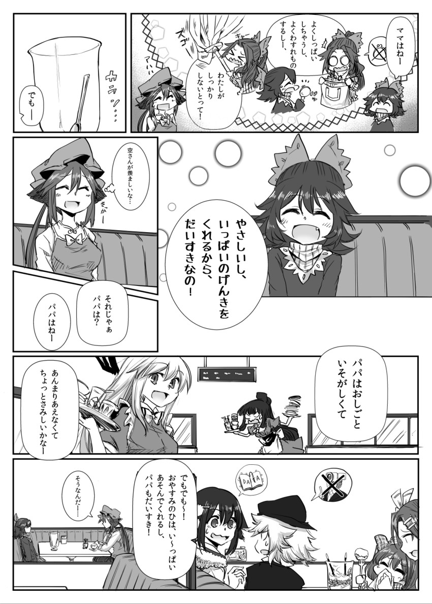 shameimaru aya, fujiwara no mokou, inubashiri momiji, chen, reiuji utsuho, and 4 more (touhou and 1 more) drawn by madara_hato