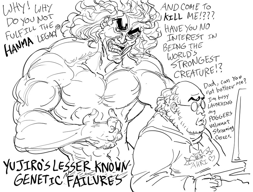 ahri and hanma yujiro (league of legends and 2 more) drawn by bb_(baalbuddy)