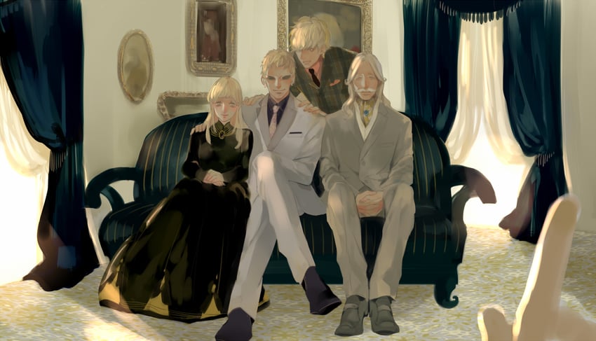 donquixote doflamingo, donquixote rocinante, donquixote homing, and donquixote's mother (one piece) drawn by roco64