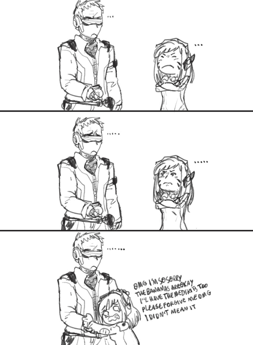 d.va and soldier: 76 (overwatch and 1 more) drawn by artbykuma