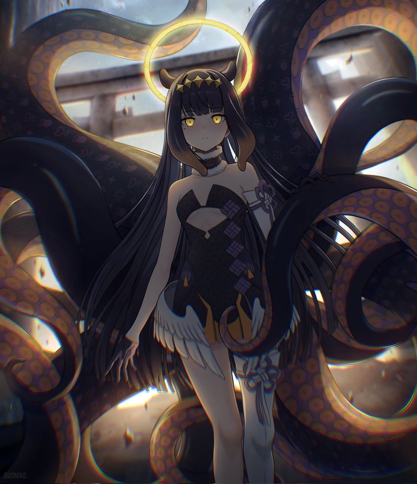 ninomae ina'nis (hololive and 1 more) drawn by suoniko
