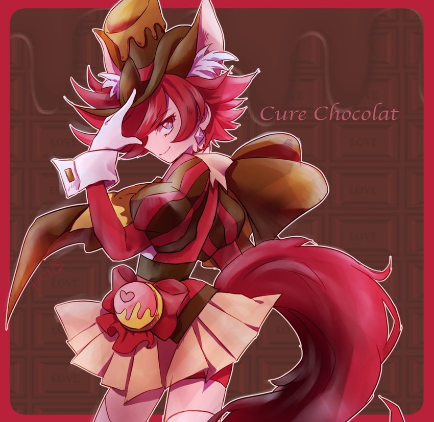 kenjou akira and cure chocolat (precure and 1 more) drawn by reijiro