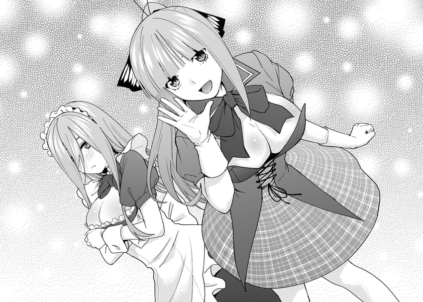 nakano nino and nakano miku (gotoubun no hanayome) drawn by kosmos