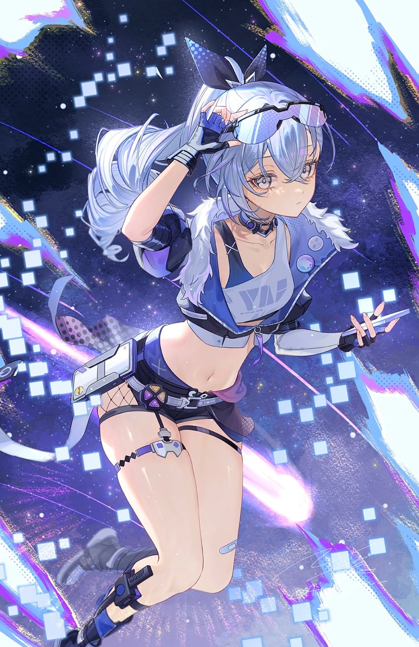 silver wolf (honkai and 1 more) drawn by hitohachan