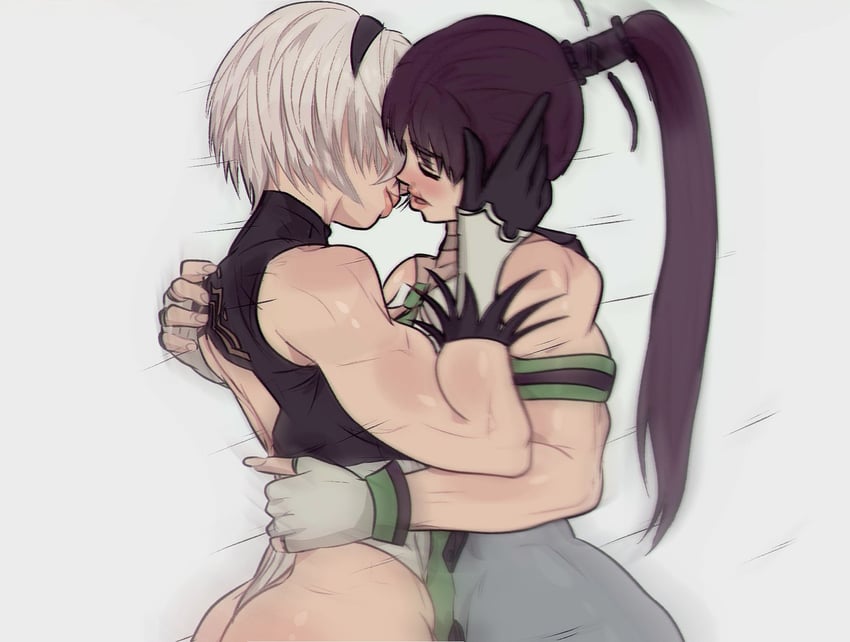 2b and eve (nier and 3 more) drawn by yoracrab