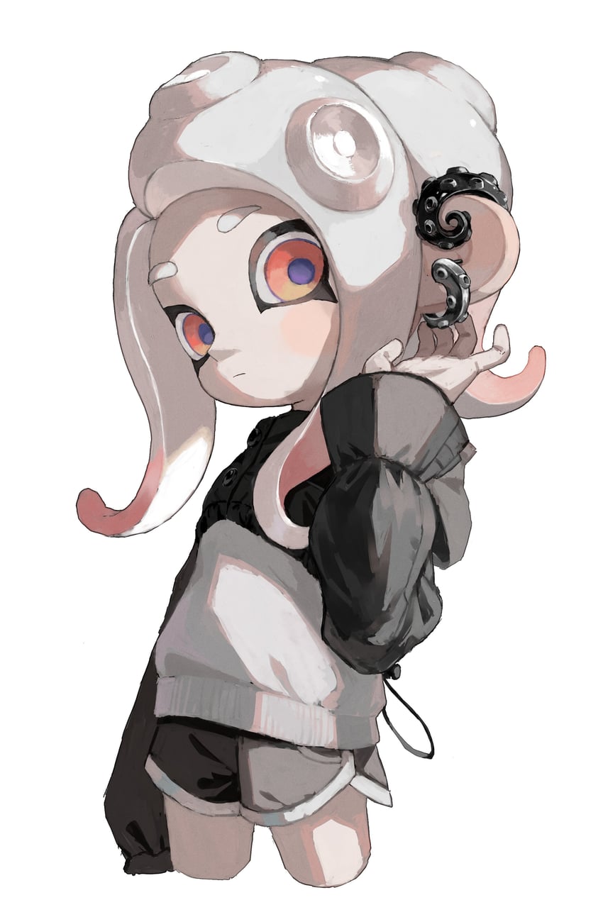 octoling player character and octoling girl (splatoon) drawn by myon_rio
