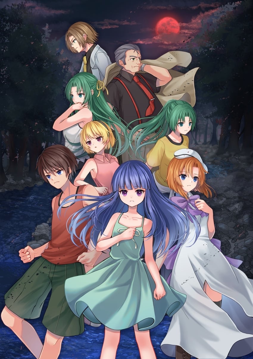 furude rika, ryuuguu rena, houjou satoko, sonozaki mion, sonozaki shion, and 3 more (higurashi no naku koro ni) drawn by yoshiki1020