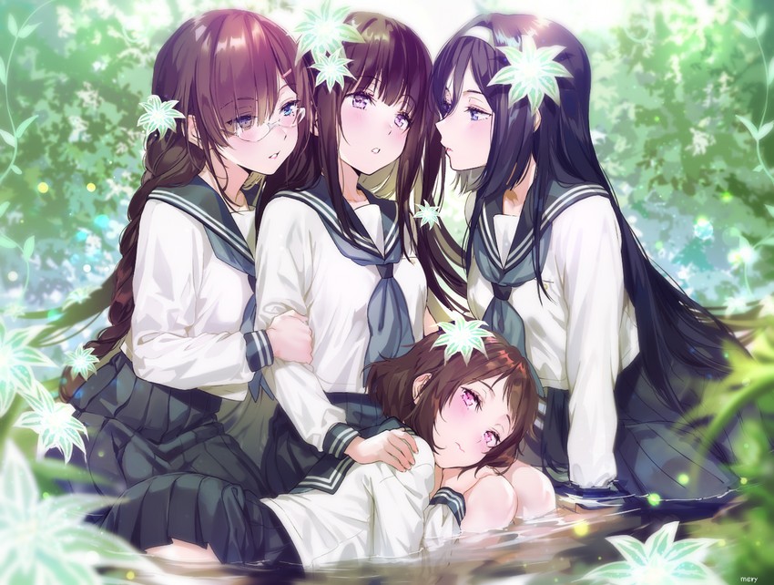 chitanda eru, ibara mayaka, irisu fuyumi, and juumonji kaho (hyouka) drawn by mery_(yangmalgage)