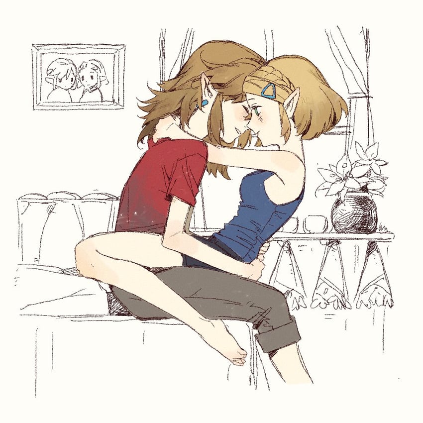 link and princess zelda (the legend of zelda and 1 more) drawn by shanzer