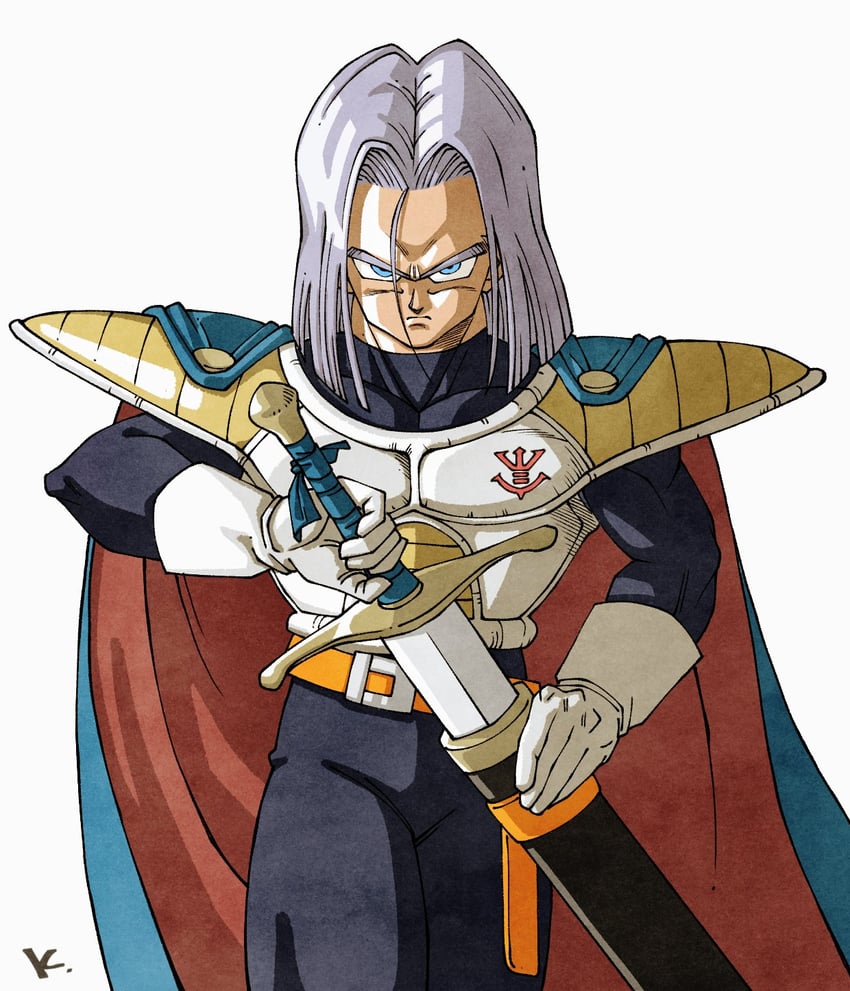 trunks and king vegeta (dragon ball and 1 more) drawn by kakeru_(dbskakeru)