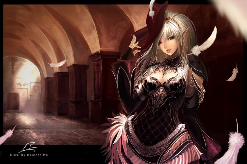 player character and elf (lineage and 1 more) drawn by tachikawa_mushimaro